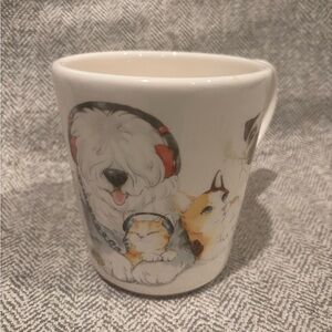 Pier 1 White Mug with Adorable Animal Design